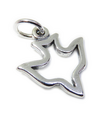 Dove sterling silver charm .925 x 1 Fåglar Duvor och fred charm