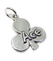 Ace of Clubs sterling silver charm .925 x 1 Playing Cards Games charms