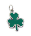 Ciondolo Shamrock Clover leaf in argento sterling .925 x 1 Shamrocks Lucky charms