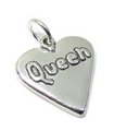 Hjärtans drottning sterling silver charm .925 x 1 spelkort spel charm