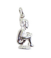 Pixie auf einem Fliegenpilz sitzend Sterling Silber Charms .925 x 1 Pixies Charms