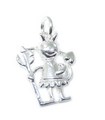 Breloque diable en argent sterling .925 x 1 Breloque diables coquins