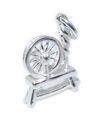 Spinning Wheel sterling silver charm .925 x 1 Sewing thread charms