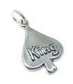 King of Spades sterling silver charm .925 x 1 Games Playing Card charms