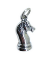 Chevalier pièce d'échecs breloque en argent sterling .925 x 1 Breloques de jeux