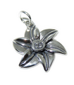 Poinsettia bloem sterling zilver bedel .925 x 1 Poinsettias Bloemen bedels