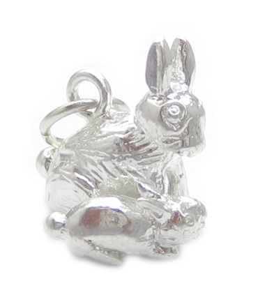 Kanin och baby charm i sterling silver .925 x 1 Kanin berlocker