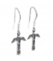 Totem Pole sterling silver earrings 925 x 1 pair Totems Poles hooks