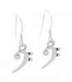 Bass Clef sterling silver earrings 925 x 1 Music notes dangles