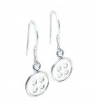 Button Small sterling silver earrings .925 x1 pair buttons drops