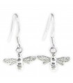 Bees sterling silver hook earrings .925 x 1 pair bee drops