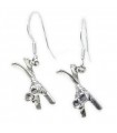 Skiis sterling silver earrings x 1 pair Skiing dangles drops .925