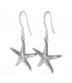 Starfish sterling silver earrings .925 x 1 pair star fish drops