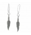 Feather sterling silver drop earrings 925 x 1 pair feathers drops