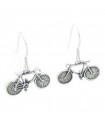 Bicycle earrings sterling silver .925 x 1 pair Bikes drops