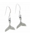 Whale Tail sterling silver drop earrings .925 x 1 pair Wales