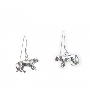 Tiger sterling silver earrings .925 x 1 pair Big Cats earrings