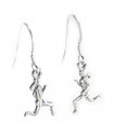 Female Runner sterling silver earrings 925 x 1 pair running drops