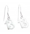 13th Birthday sterling silver earrings .925 x1 Thirteen earrings