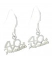 40 and Fabulous sterling silver earrings .925 x 1 pair Fortieth