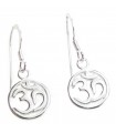 Ohm Om sterling silver hook earrings .925 x 1 pair drops