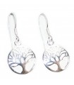 Tree of Life sterling silver earrings .925 x 1 pair sacred drops