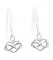 Infinity Hearts small sterling silver hook earrings .925 x1 pair