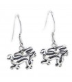 Chinese Dragons sterling silver hook earrings 925 x1 pair drops