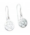 Pentagram small sterling silver earrings .925 x 1 pair pentagrams