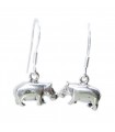 Hippopotamus sterling silver earrings .925 x 1 pair hippos