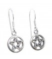 Pentacle small sterling silver earrings x 1 pair Pentacles drops