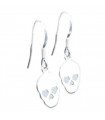 Skulls sterling silver hook earrings 925 x 1 pair Skull drops