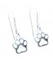 Paw Print TINY sterling silver hook earrings .925 x 1 pair