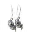 Cute otter sterling silver earrings .925 x 1 pair otters drops