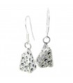 Swiss Cheese sterling silver drop earrings .925 x 1 pair drops