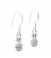 Aretes colgantes 2D de plata de ley con piña .925 x 1 piñas