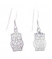 Owls sterling silver hook earrings .925 x 1 pair owl drops