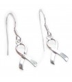 Awareness Ribbon sterling silver hook earrings 925 x 1 pair