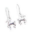 Horse small sterling silver earrings .925 x 1 pair horses drops