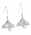 Manta Ray sterling silver earrings .925 x 1 pair rays drops