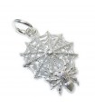 Spider on its web sterling silver charm .925 x 1 Spiders Webs charms