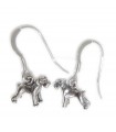 Boucles d'oreilles chien crochet en argent sterling Schnauzer .925 x 1 paire Schnauzers chiens gouttes