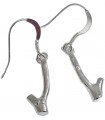 Boucles d'oreilles à crochet en argent sterling Shillelagh stick .925 x 1 Irish Good Luck drops