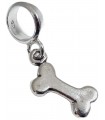 Bone sterling silver bead charm .925 x 1 Dog Dogs Bones Archeology charms