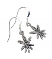 Boucles d'oreilles feuille de cannabis en argent massif x 1 paire Feuilles de drogue gouttes