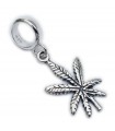 Charm de plata de ley con hoja de cannabis en cuenta .925 x 1 Charms de hojas de drogas