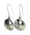 Sand Dollar Shell sterling silver earrings .925 x 1 pair drops