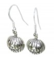 Pumpkin sterling silver drop earrings .925 x 1 pair Halloween drops