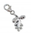 Oak Tree Leaf and acorns SMALL sterling silver clip charm .925 x 1 Mighty Oaks