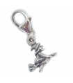 Heks TINY sterling zilveren clip charm .925 x 1 Heksen en Halloween charmes